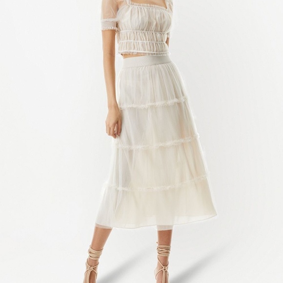 Alice+Olivia Ashlyn shirred crop top Sz M - Picture 5 of 12